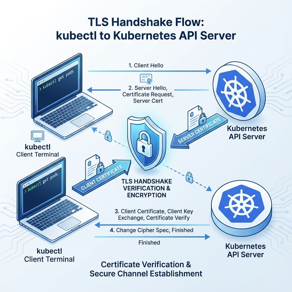 kubectl TLS authentication handshake with mutual certificate verification