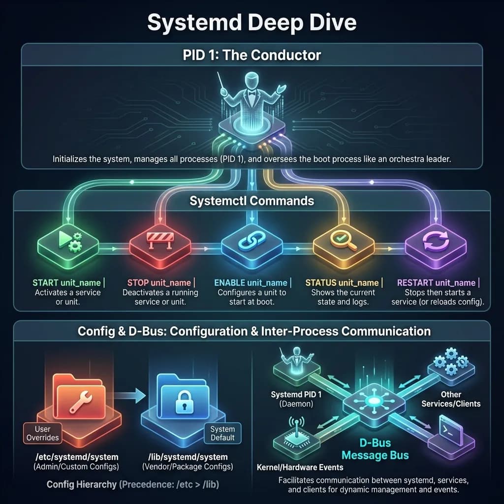 Systemd Architecture Infographic
